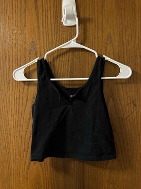 Target Black Cropped Tank Top - Scoop Neck